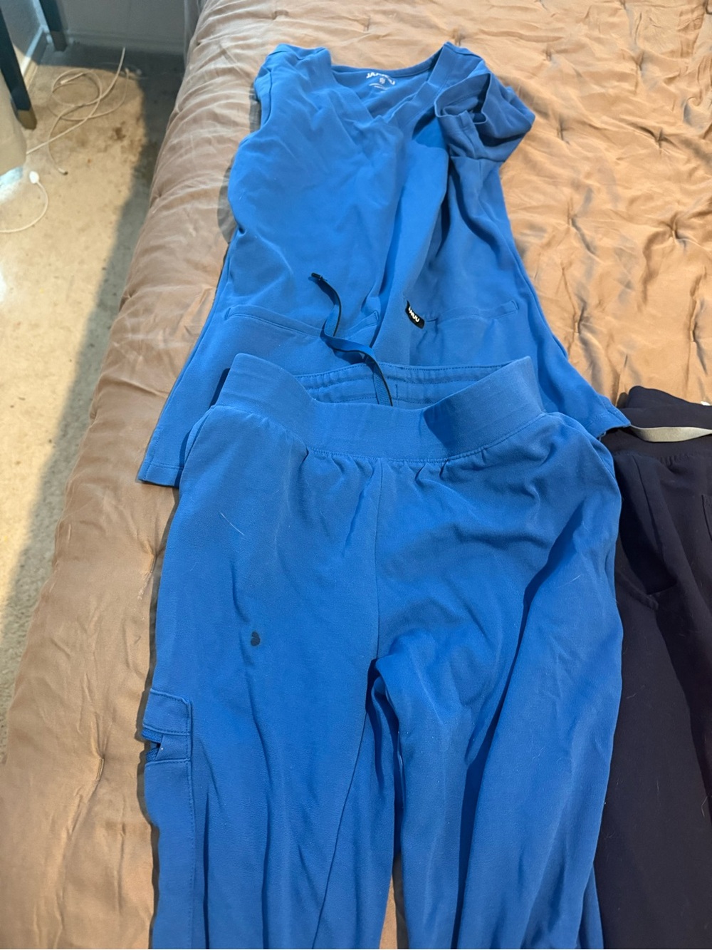 Blue Women's Scrub Pants & Top Set